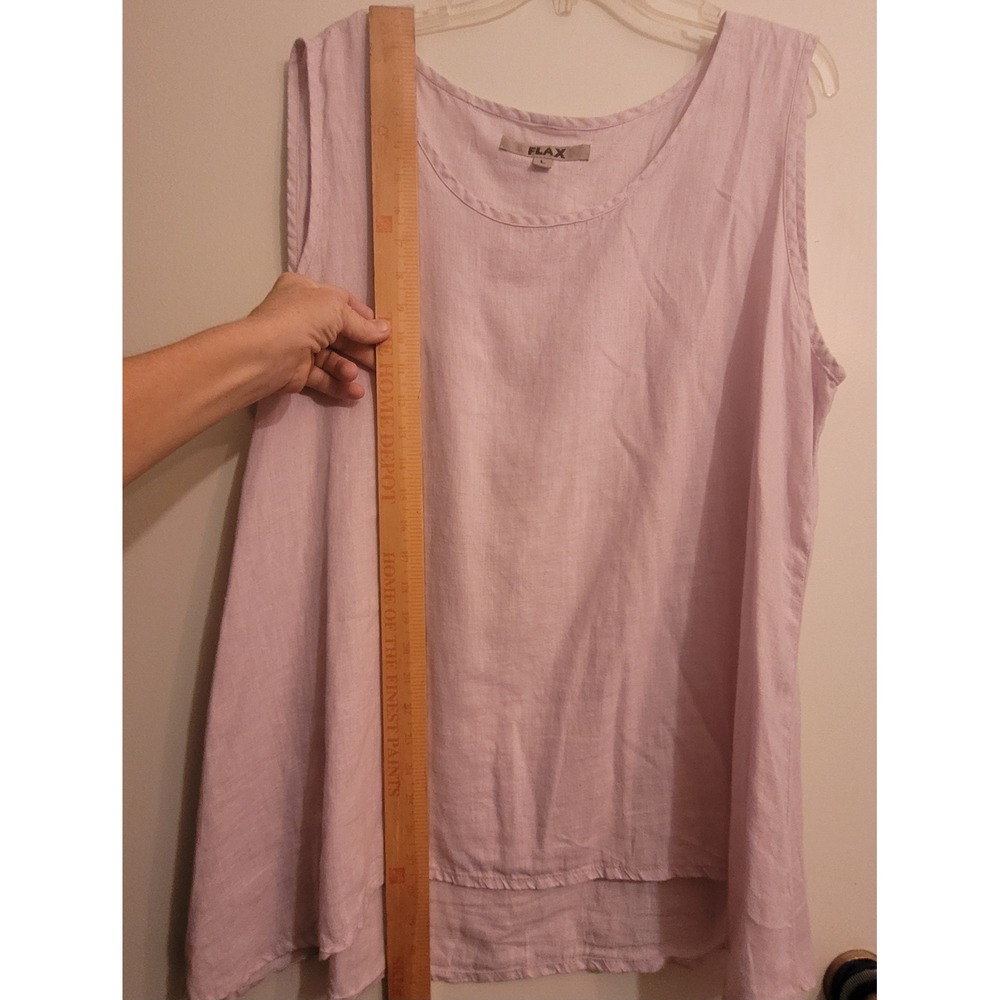 Flax Womens Oversized Linen Tank Top Lavender Pink Sleeveless Scoop Neck L - Picture 16 of 16